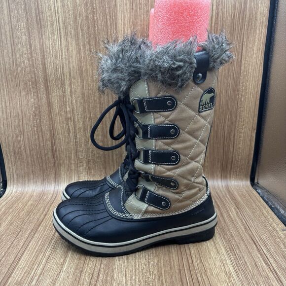 Sorel Women's Tofino Cate Boots Quilted Faux Fur Winter Snow NL1937 Brown US 8.5 - Picture 3 of 9